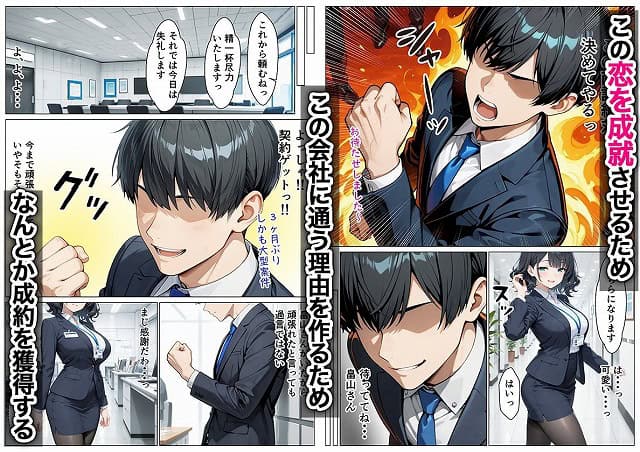 スーツ姿の男性が片手を握りしめ、笑顔で立っている
