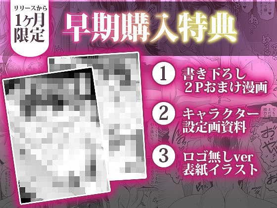 早期購入特典の文字が大きく出て、左側にモザイク入りの特典画像が並ぶ